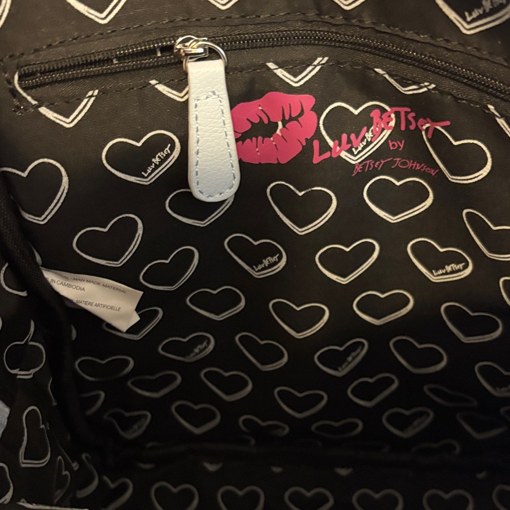 ☀️Luv Betsey Light Blue Heart Quilted Backpack - Picture 8 of 10